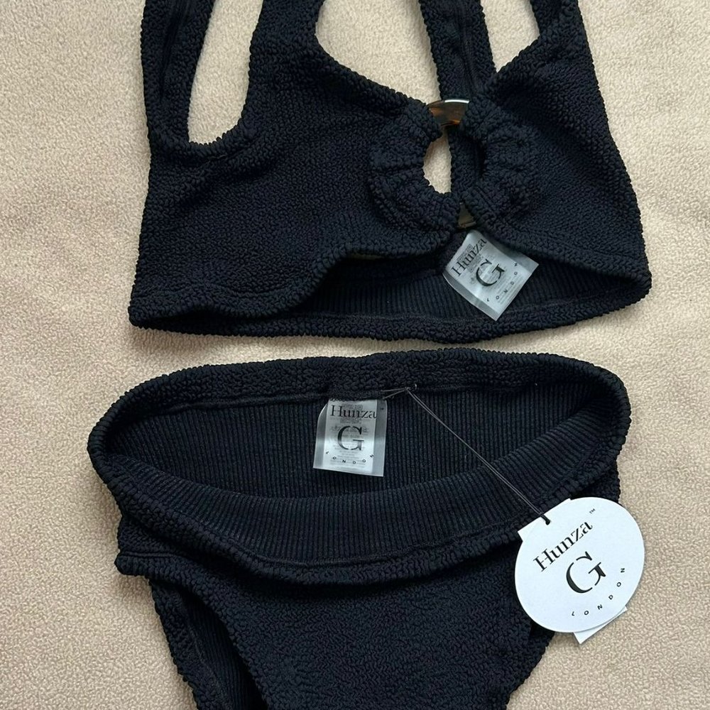Hunza G Nadine Bikini Black - Julia seersucker two piece bikini HAS BEEN WORN